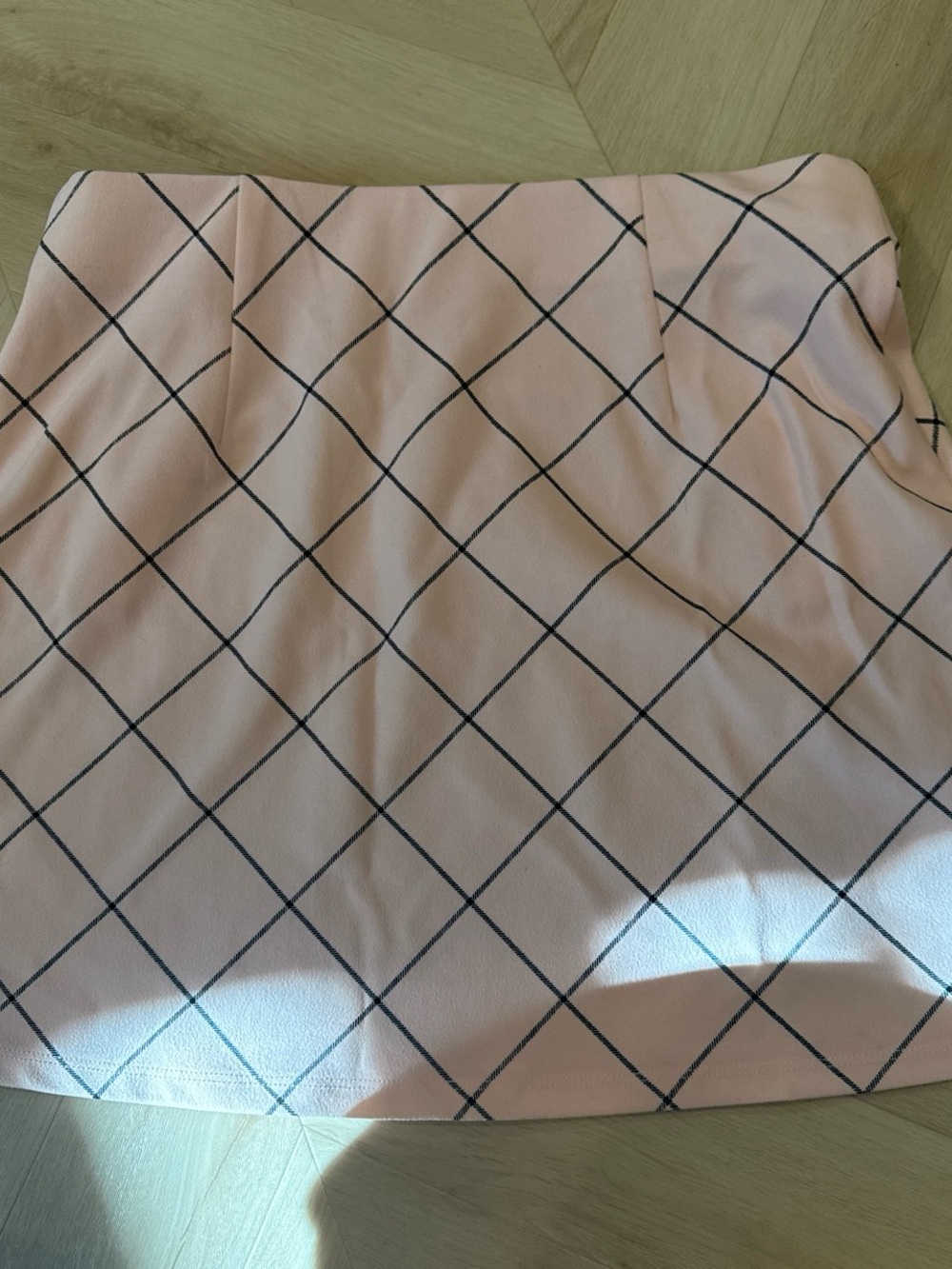 Pink Plaid Mini Skirt with Decorative Buttons - Picture 4 of 4